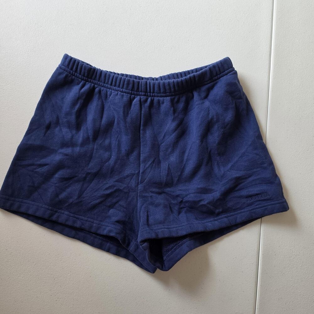 Aritzia Shorts Womens Small Blue Sweatfleece Perfect Fit Fleece Lounge Casual